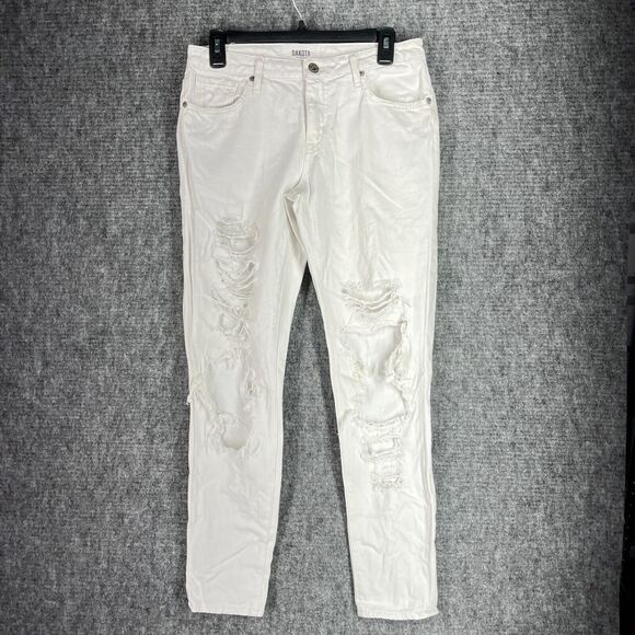 Dakota Jeans Womens 28 Khloe Ripped Torn‎ Mid-Rise Stretch Denim Pants Pockets - Picture 1 of 10